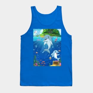 Dolphin in summer euphoria#2 Tank Top